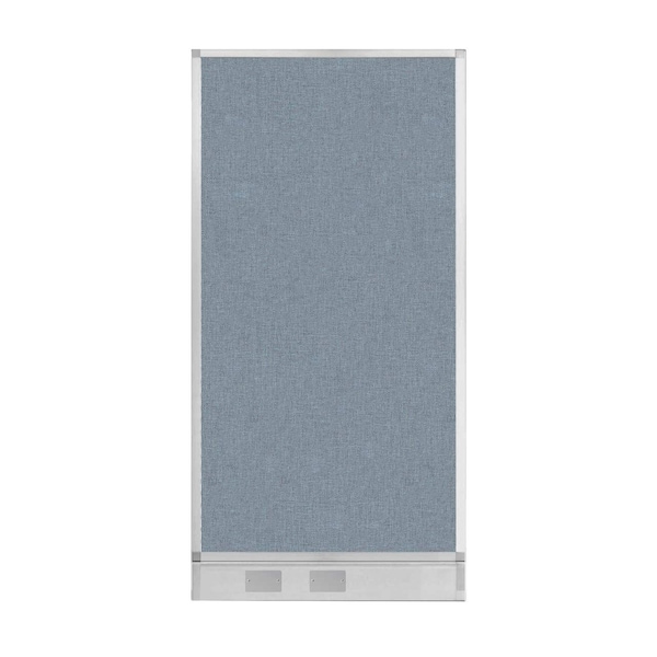 Hush Panel Configurable Cubicle Partition 3' x 6' Powder Blue Fabric w/ Cable Channel